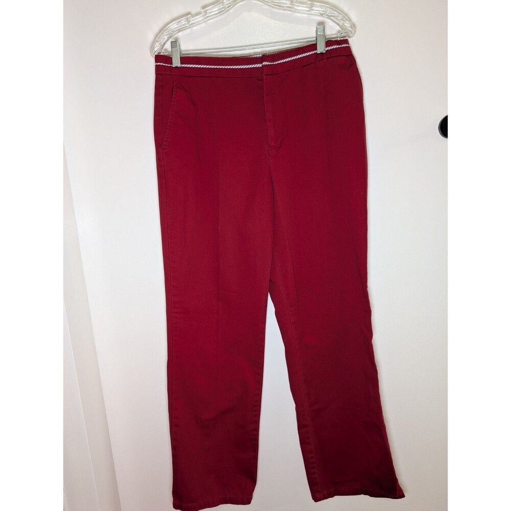 Tommy Hilfiger Women's Red Chino Pants Sz 12 Americana Preppy Coastal Classic - Picture 2 of 8